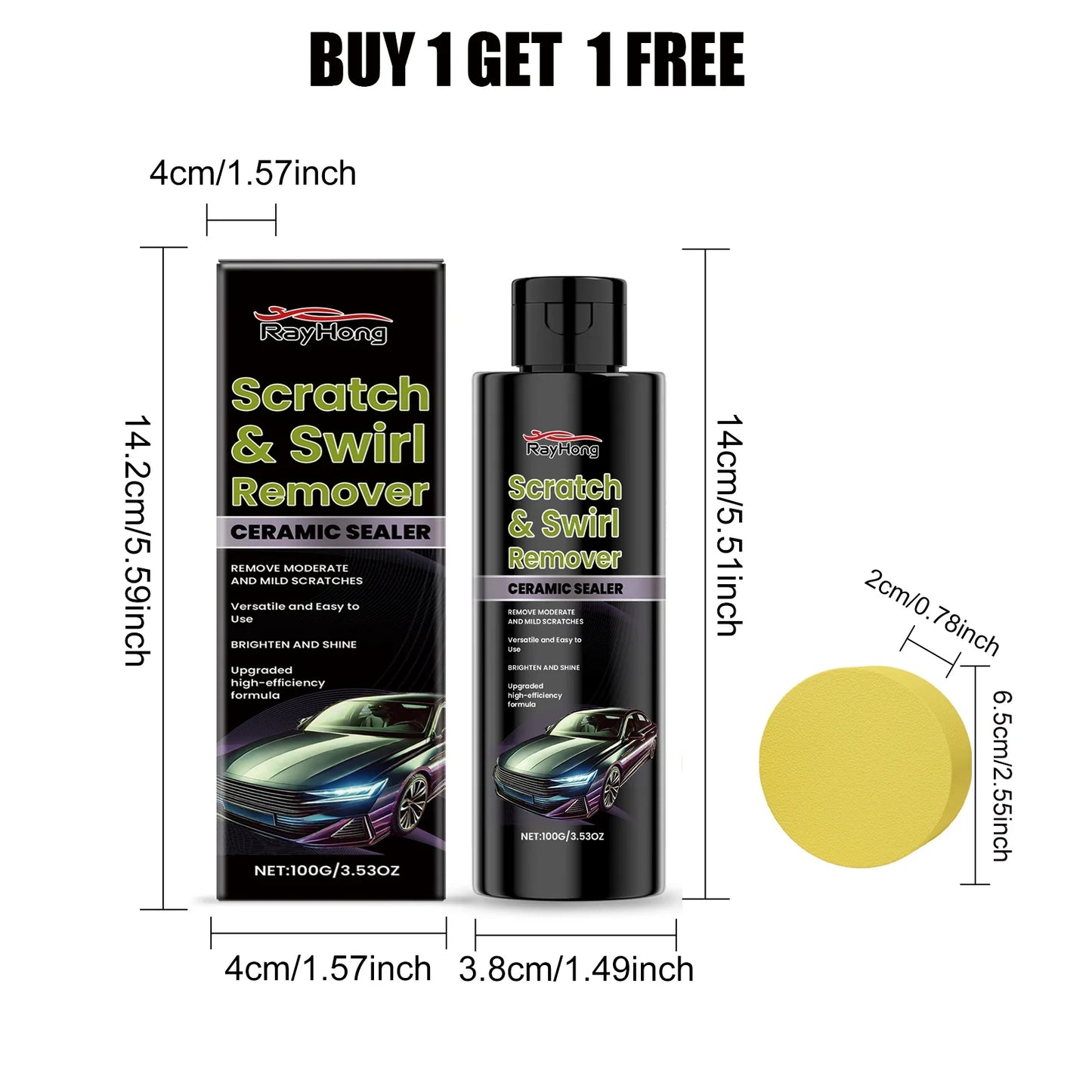 RayHong Car Scratch Remover & Paint Polish Set – 100g Kit