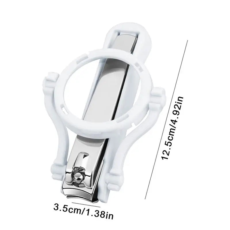 Nail Clipper With Magnifying Glass The Elderly Practical Stainless Steel Nail Clipper Anti-splash Beauty Big Clipper Tool Gifts Peaceful Pleasures Health and Wellness White