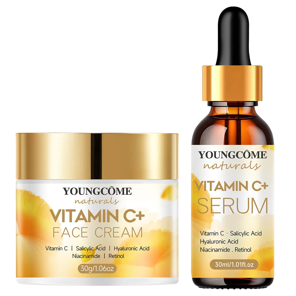 Vitamin C Face Cream Retinol Smooth Wrinkle Moisturizing Firming Hyaluronic Lightening Repairing Smooth Skincare Whitening Cream Peaceful Pleasures Health and Wellness 30and 30ml