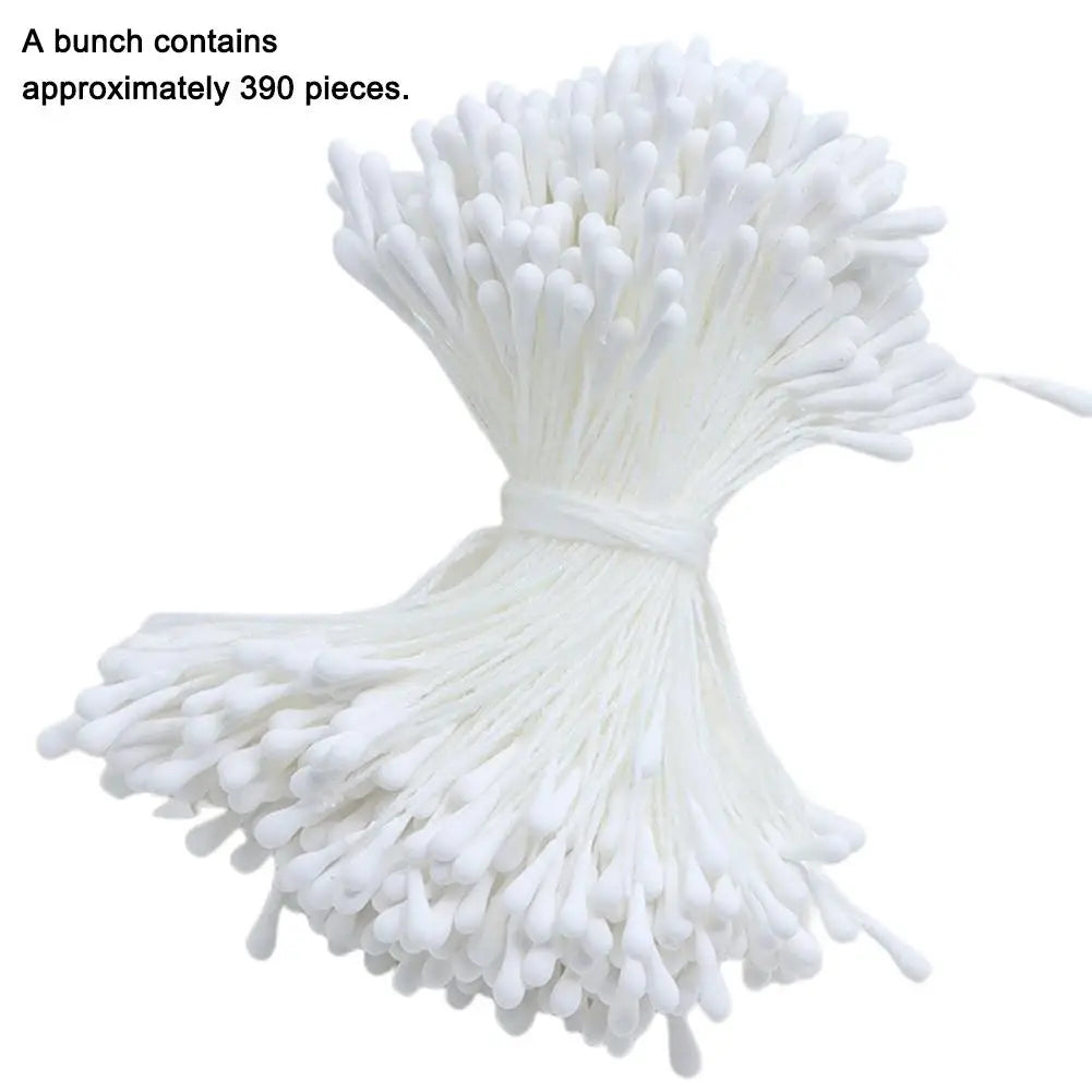 390pcs 2mm Moulti Options Artificial Flower stamen Mini Pearl Floral pistil For Wedding Party Home Decoration DIY Accessories Peaceful Pleasures Health and Wellness White