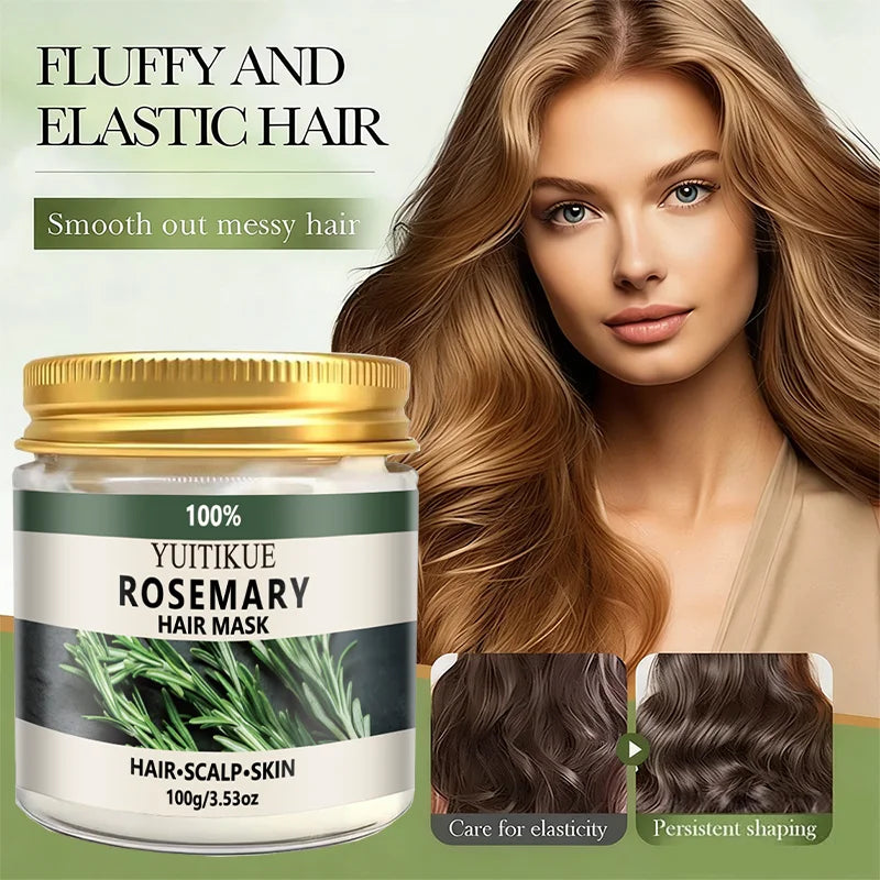 YUITIKUE 100% Rosemary Hair Mask | 3-in-1 Care For Hair, Scalp & Skin | Natural Nourishment & Gentle Hydration Treatment 100g Peaceful Pleasures Health and Wellness