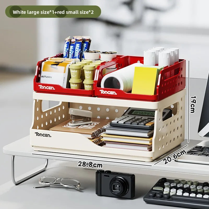 Foldable Desktop Organizer – Multi-Layer File & Book Storage