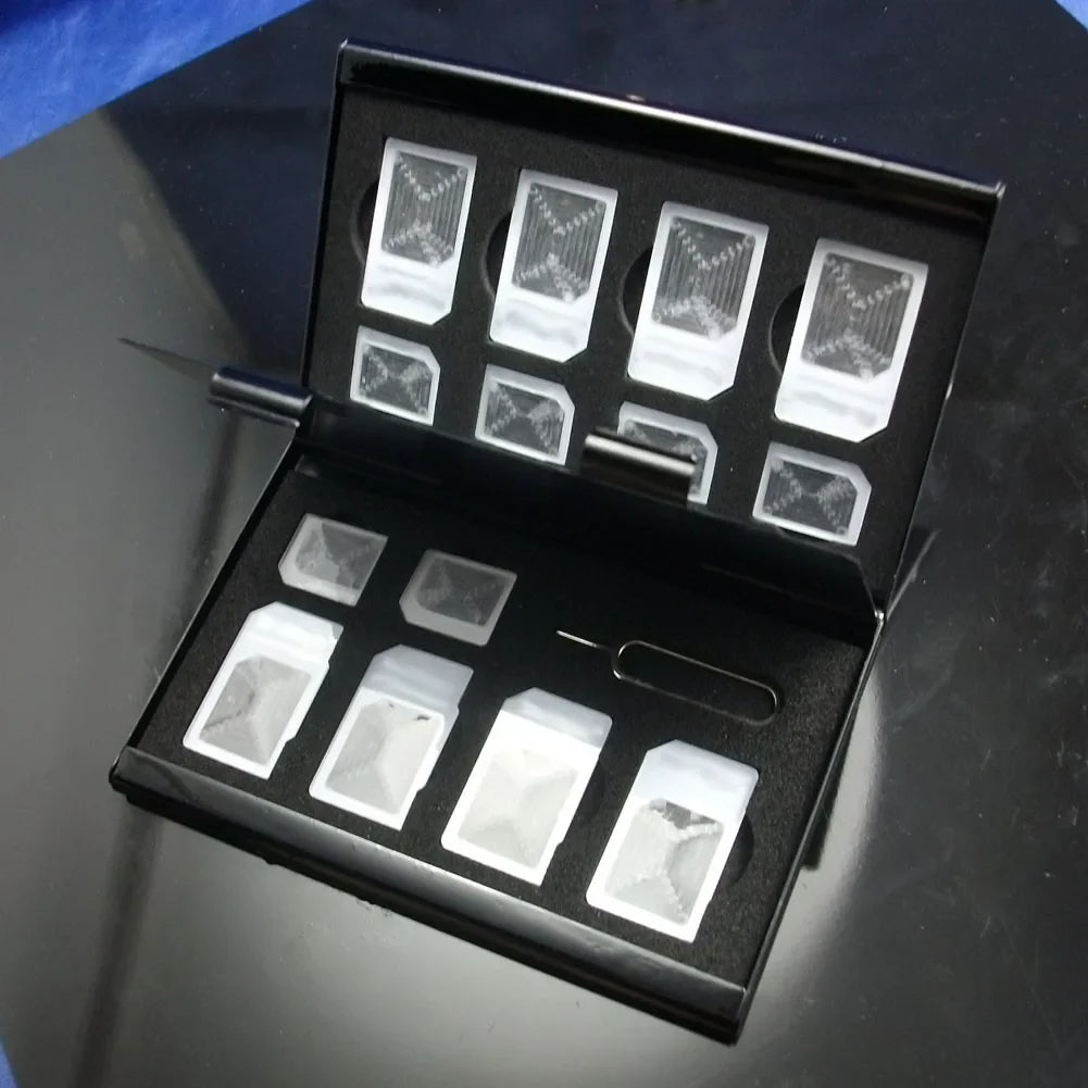 15-in-1 Aluminum SIM Card Holder Case with Eject Pin Slot