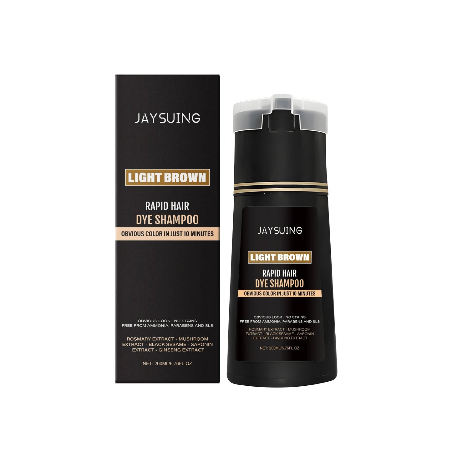 Jaysuing Men's 2-in-1 Brown Hair Color Shampoo | Gray Coverage