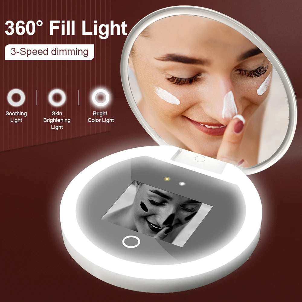 Smart Sunscreen Makeup Mirror with LED Light Features Peaceful Pleasures Health and Wellness