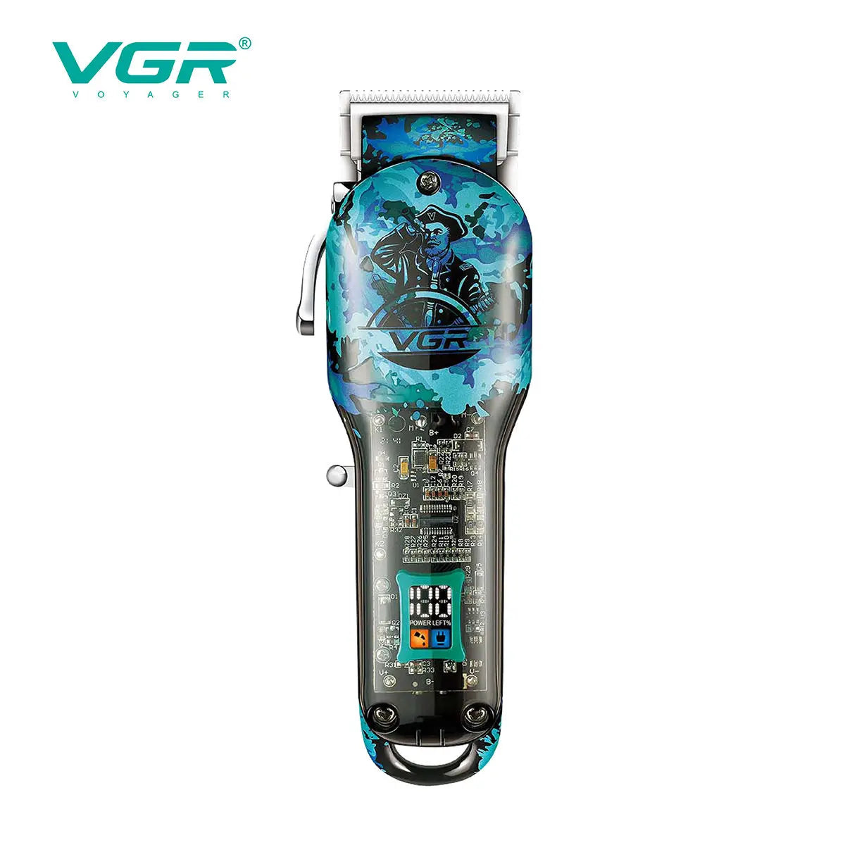 VGR Barber Hair Cut Machine Cordless Hair Trimmer Rechargeable Transparent Barber Professional Hair Clipper for Men V-685 Peaceful Pleasures Health and Wellness
