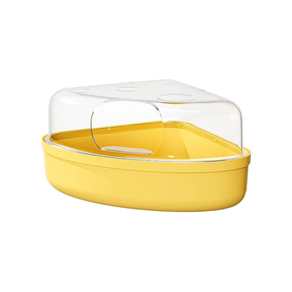 Cheese-Shape Hamster Sand Bath Box – Escape-Proof & Anti-Spill