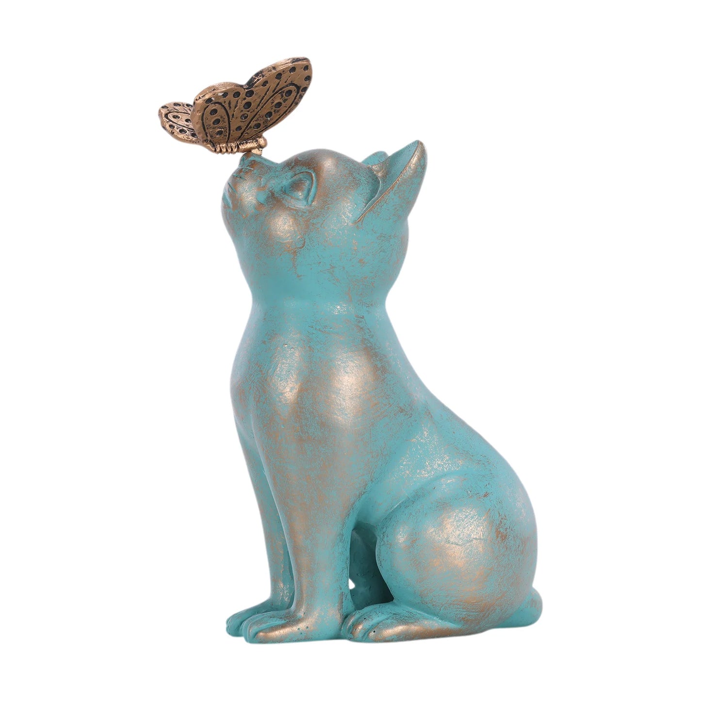 Resin Kitten & Butterfly Garden Statue – Waterproof Outdoor Decor