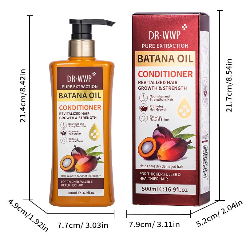 500ml Batana Oil Shampoo and Conditioner Set for Hydrating Care, Softening Hair, and Improving Dryness and Frizz Peaceful Pleasures Health and Wellness Conditioner 500ml