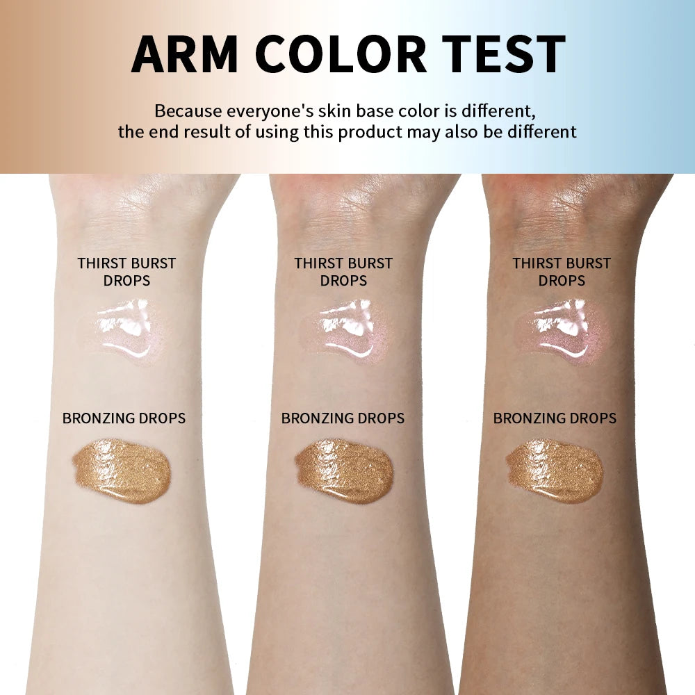 Bronze Brighten Drops Duo Primer Mix With Foundation Brighten Hydrate Silky Easy To Absorb No Greasy Feel Dual-action Travel Set Peaceful Pleasures Health and Wellness