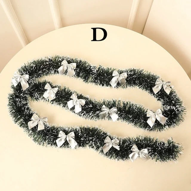 2M Christmas Ribbon Garland with Bows – Tree & Party Decor