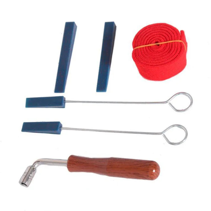 6-Piece Piano Tuning Kit – Lever, Mutes, Temperament Strip