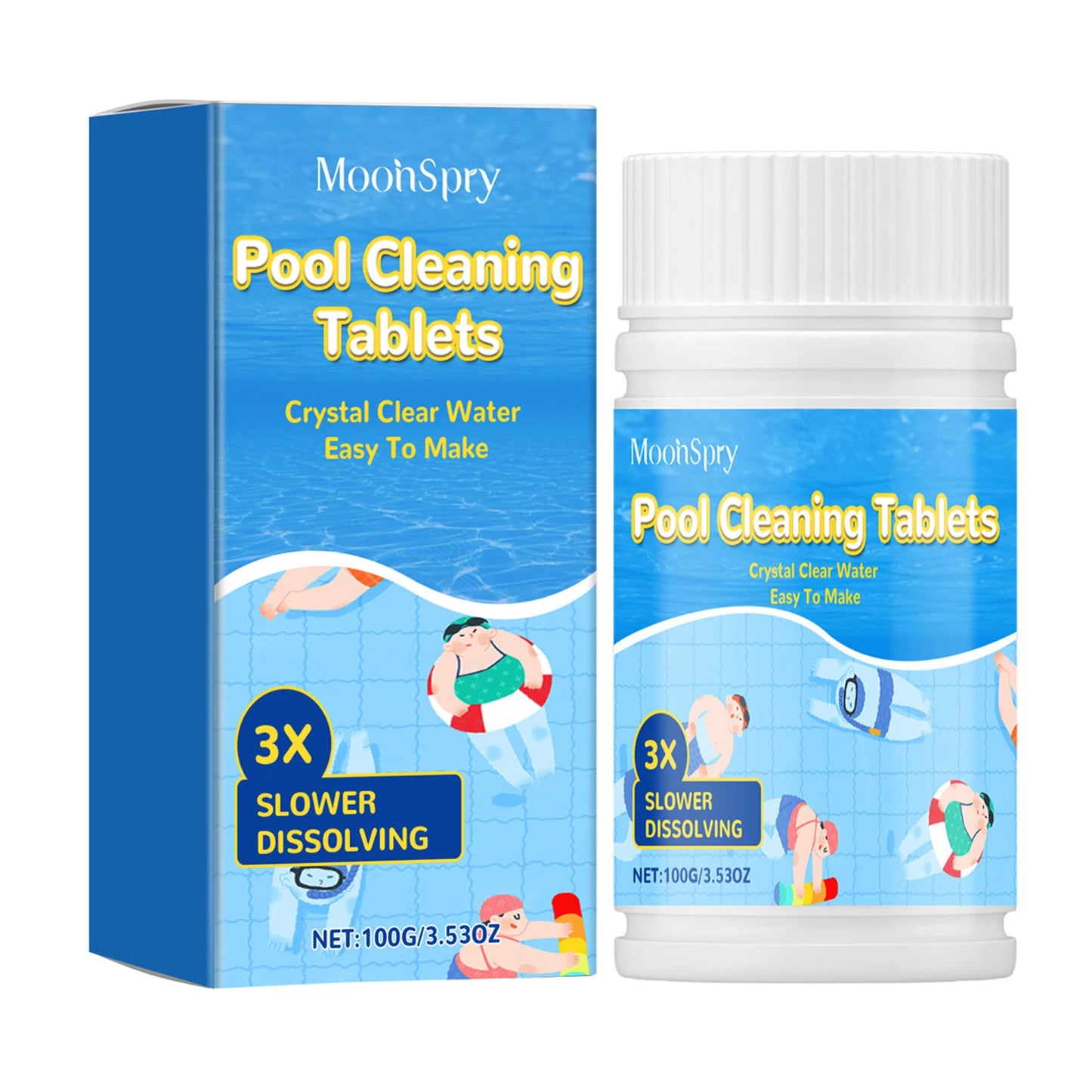 Pool Cleaning Tablets,Hot Tub And Spa Chlorine Tablets,Multifunction Long-Lasting Algaecide & Clarifier,Safe For All Pool Types Peaceful Pleasures Health and Wellness 1pc