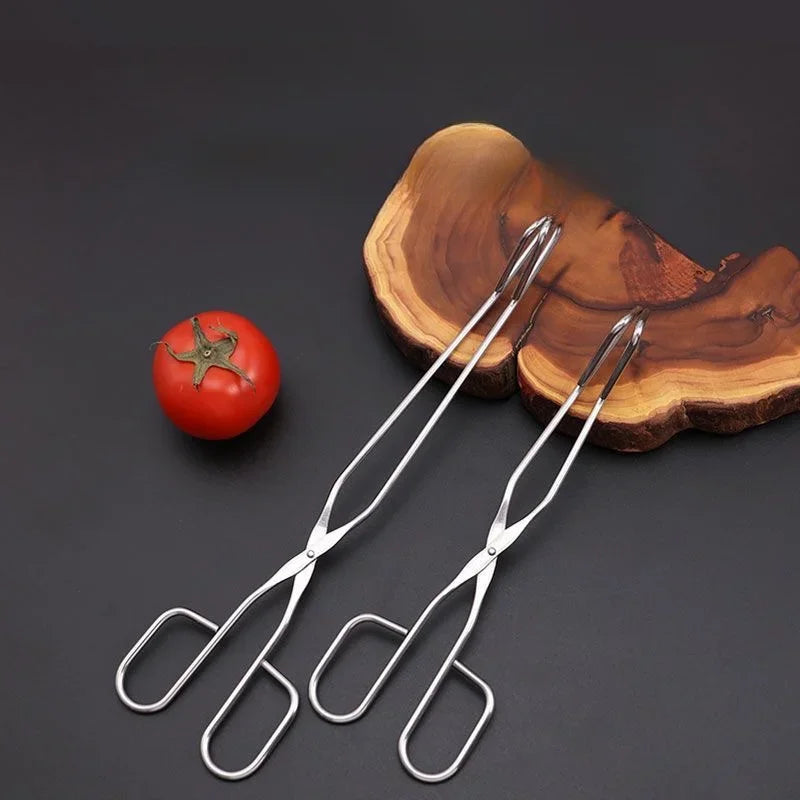 Stainless Steel Food Clip Kitchen Clip Barbecue Steak Triangle Bread Clip Peaceful Pleasures Health and Wellness 2pc suit