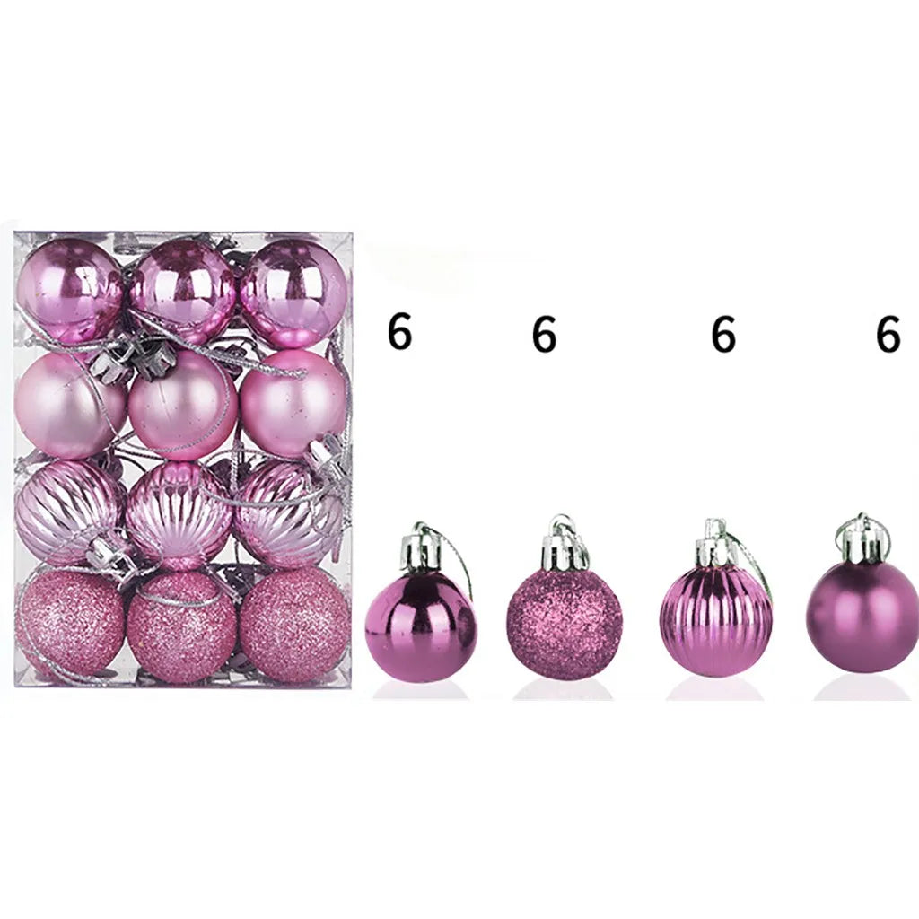 30mm Christmas Xmas Tree Ball Bauble Hanging Home Party Ornament Decor 24pc Tree Decoration Balls Xmas Party Hanging Pendant Peaceful Pleasures Health and Wellness G 3cm