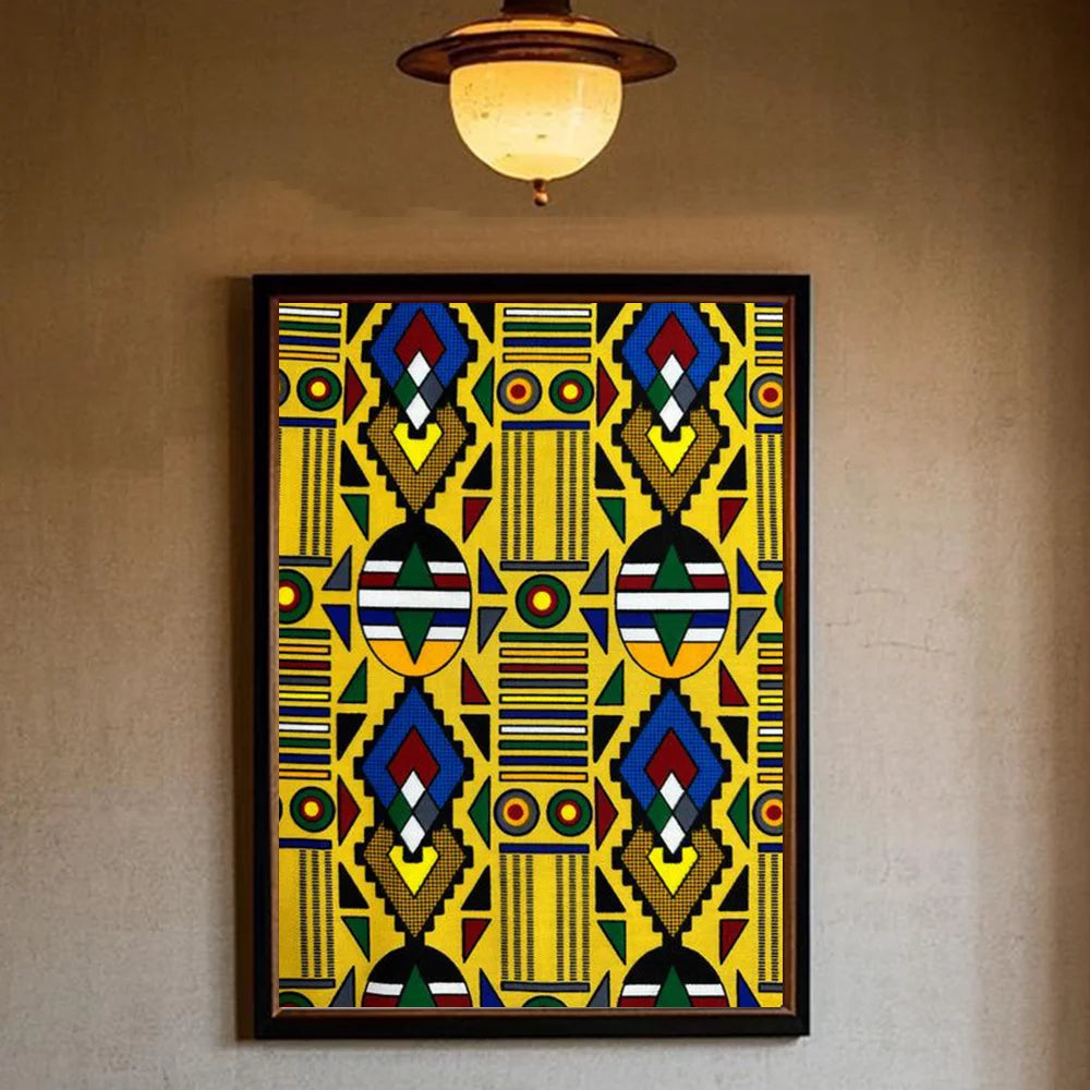 African Classic Fabric Kente Cloth Poster HD art sticky wall waterproof home living room bedroom bar aesthetic decoration Peaceful Pleasures Health and Wellness z20 30X40cmNoframe