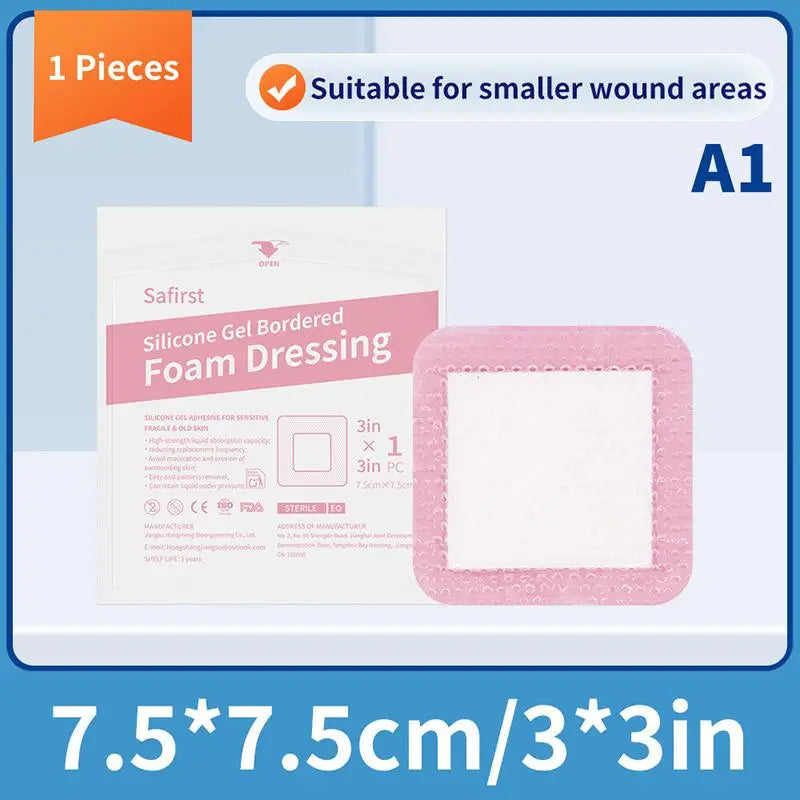 Waterproof Wound Dressing Bandage For Wound Care Absorbent Foam Pad Band-aid Silicone Polyurethane Foam Dressing Peaceful Pleasures Health and Wellness A1
