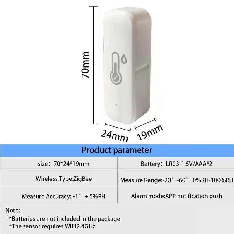 HELTC Zigbee Smart Temp & Humidity Sensor | App Control Smart Home Sensor Peaceful Pleasures Health and Wellness