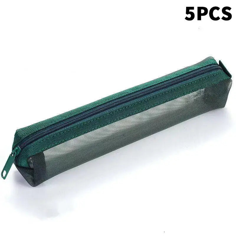 Mesh Pencil Case Zipper Pouch | Portable Stationery Organizer