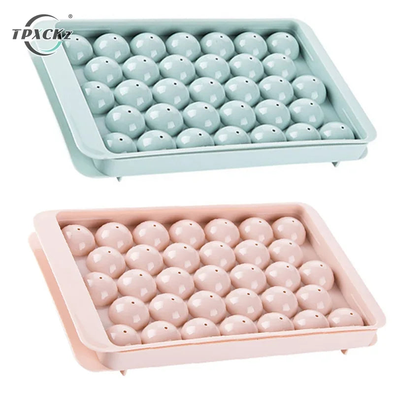 3D Round Ice Cube Tray With Lid Plastic Diamond Spherical Style Ice Mold DIY Mould Ice Ball Maker Kitchen Tools ice cube mold Peaceful Pleasures Health and Wellness 2pcs