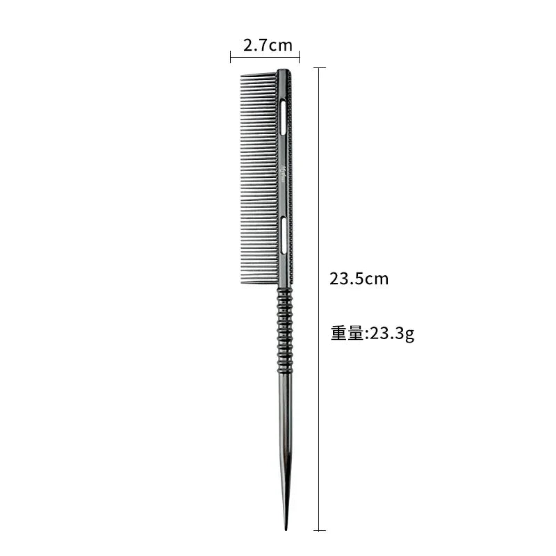 Aluminium Rat Tail Fine Tooth Comb | Barber Salon Styling