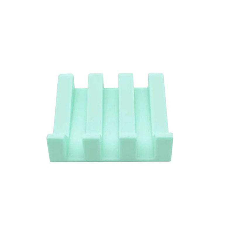 Silicone Soap Box with Tilted Drain Design Easy Drying Non Toxic Soft Base for Bathroom Kitchen Shower Washable Soap Dish Peaceful Pleasures Health and Wellness Sea green