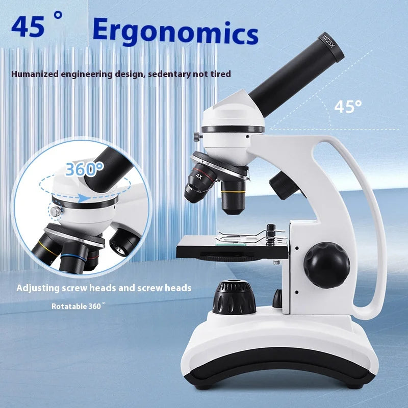 Monocular Microscope Full Optical Hd 2000X Children's Biology Science Popularization Microscope Peaceful Pleasures Health and Wellness
