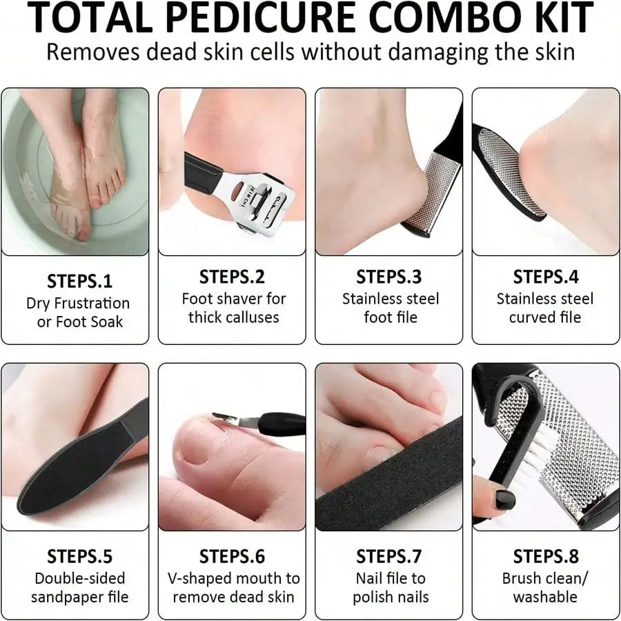 10-Piece Foot Care Tool Set – File, Scraper & Callus Remover