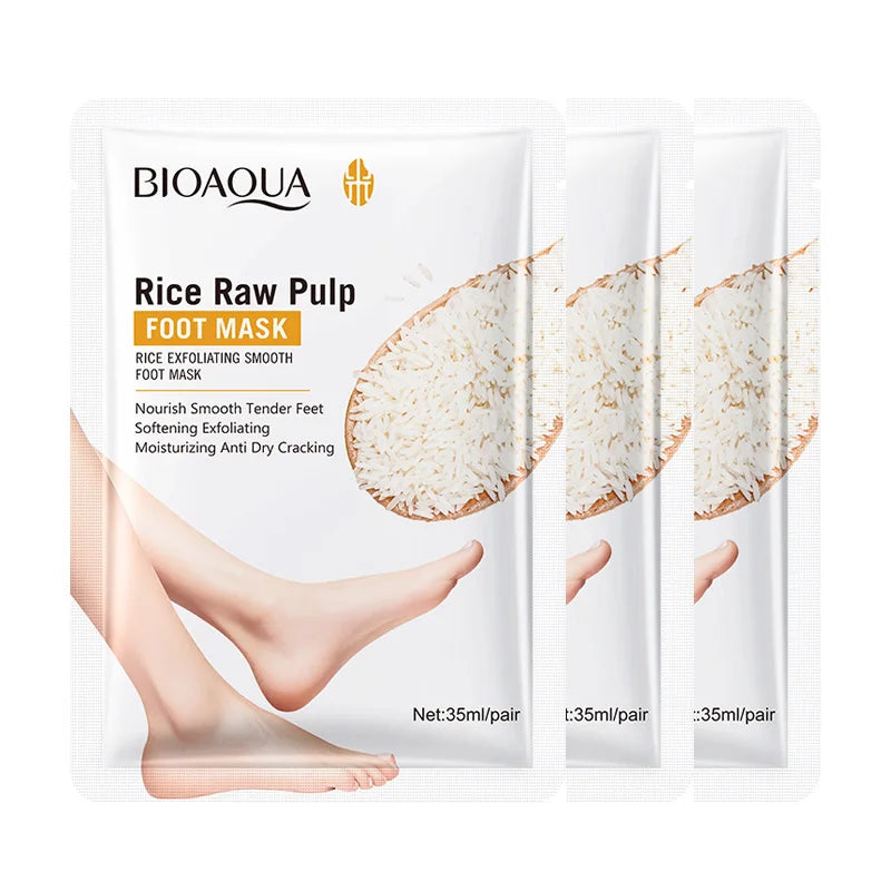 BIOAQUA White Rice Foot Peeling Mask – Exfoliate & Moisturize