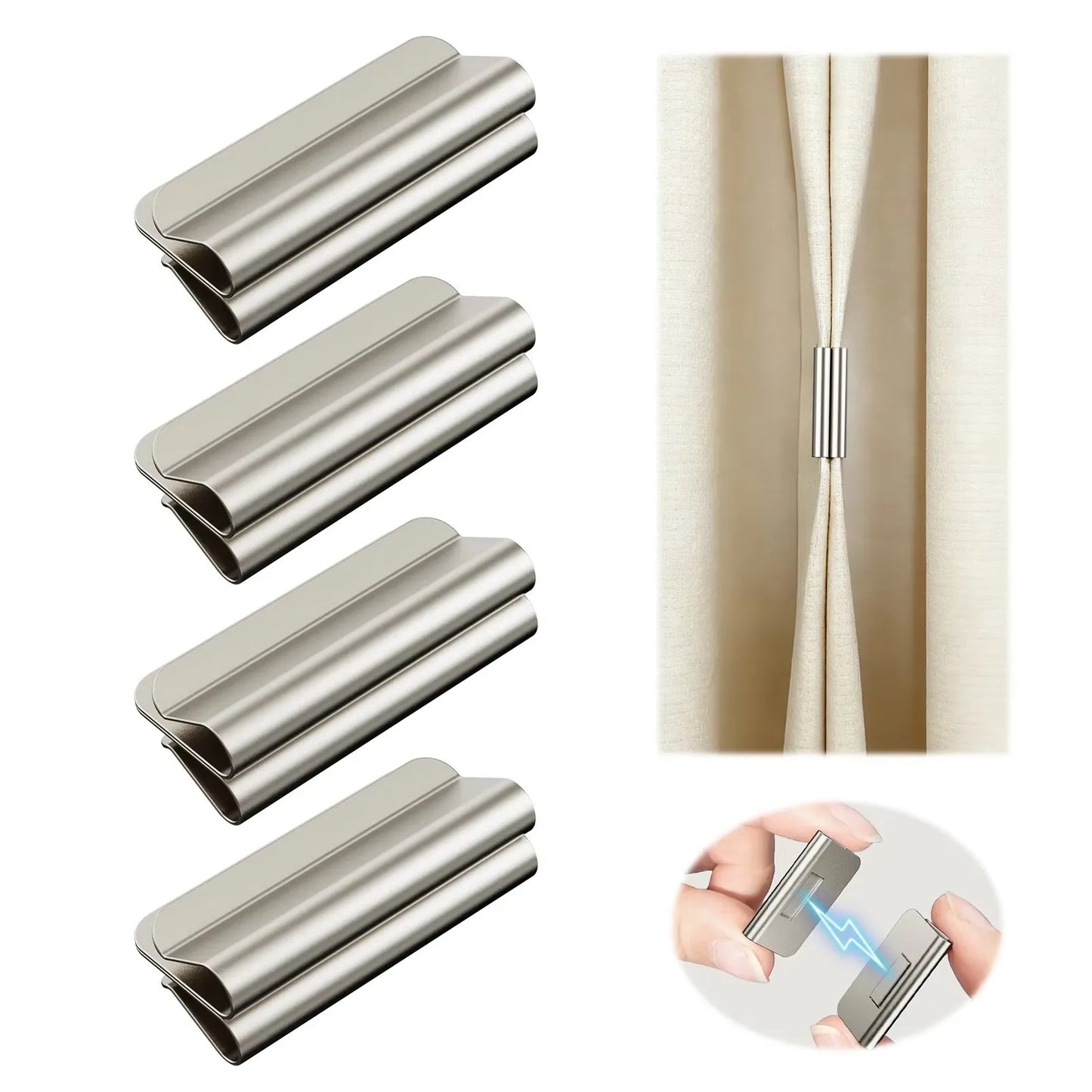 2 4Pairs Strong Magnetic Curtain Clips Prevent Light Leaking Keep