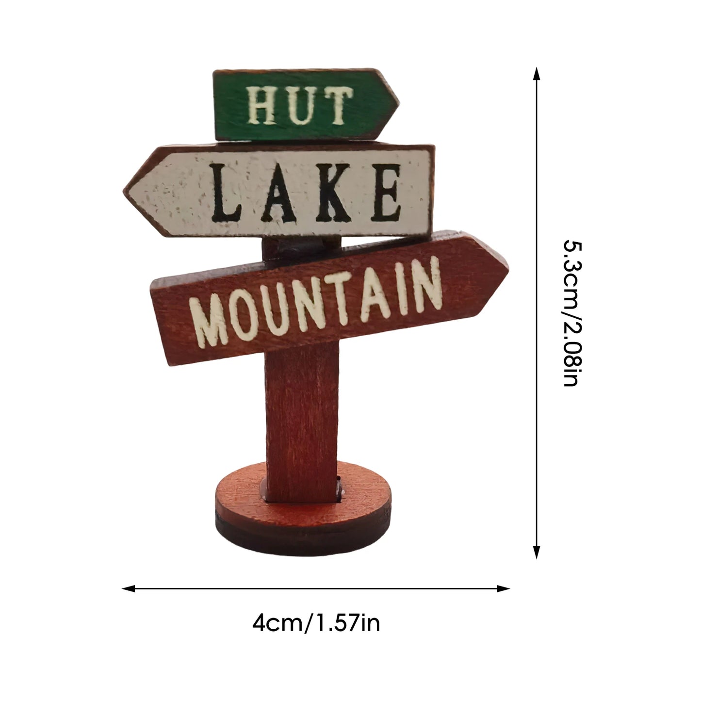 Wood Miniature Street Signs Durable Micro Landscape Ornaments for Kids Friends Classmate Families Peaceful Pleasures Health and Wellness