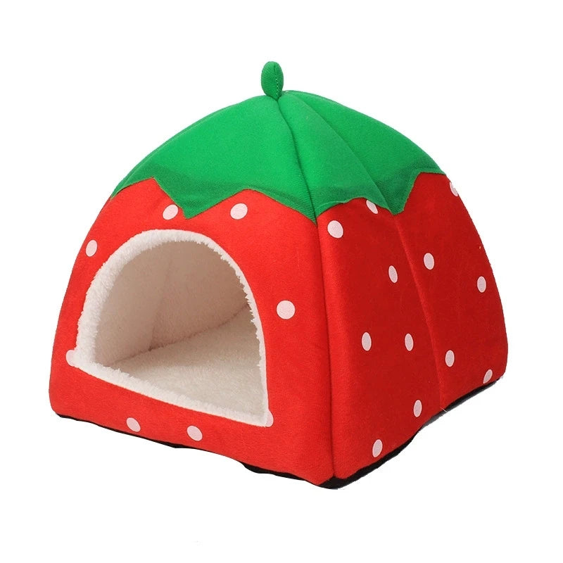 Strawberry Hamster House | Guinea Pig Hideout Cozy Cotton Hut