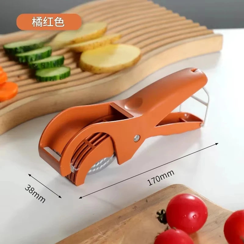 Stainless Steel Vegetable and Fruit Slicer Multi Functional Salad Slicer Kitchen Accessories Kitchen Tools Peaceful Pleasures Health and Wellness Orange - 1pc