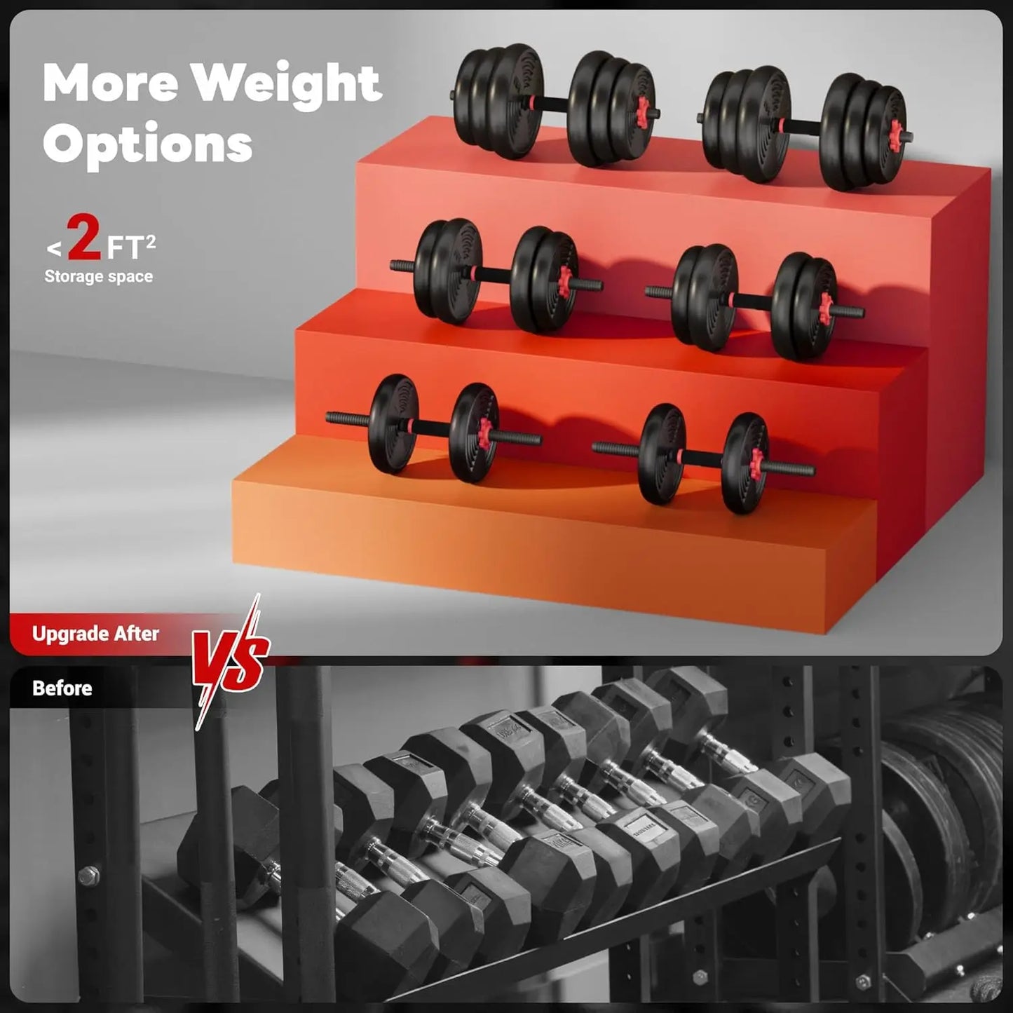 Adjustable Dumbbell Set 55/77LBS – 4-in-1 Home Gym Free Weights Fitness Equipment Peaceful Pleasures Health and Wellness