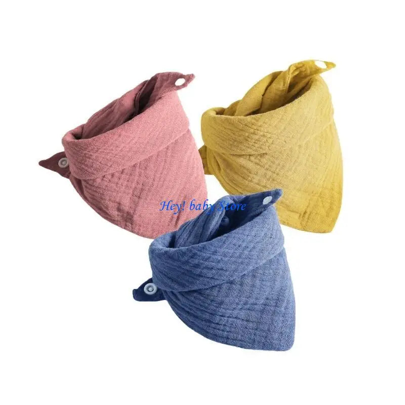 3-Pack Baby Bandana Drool Bibs | Soft Cotton Triangle Scarves