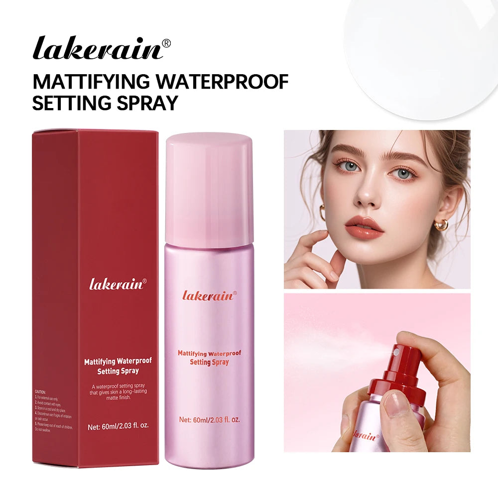 Mattifying Waterproof Setting Spray Glossy Matte Base Makeup Control Oil Non-Sticky Waterproof Make-up Fixer Spray for All Skin Peaceful Pleasures Health and Wellness Setting Spray