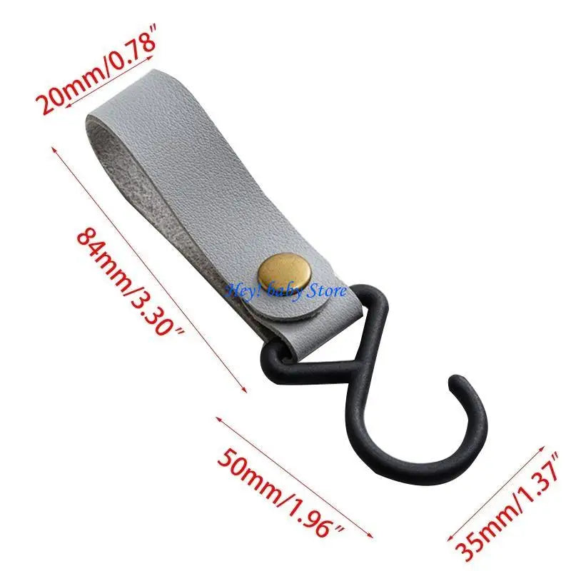 PU Leather S Hook Strap Loop Buckle – Stroller Bag Hanger