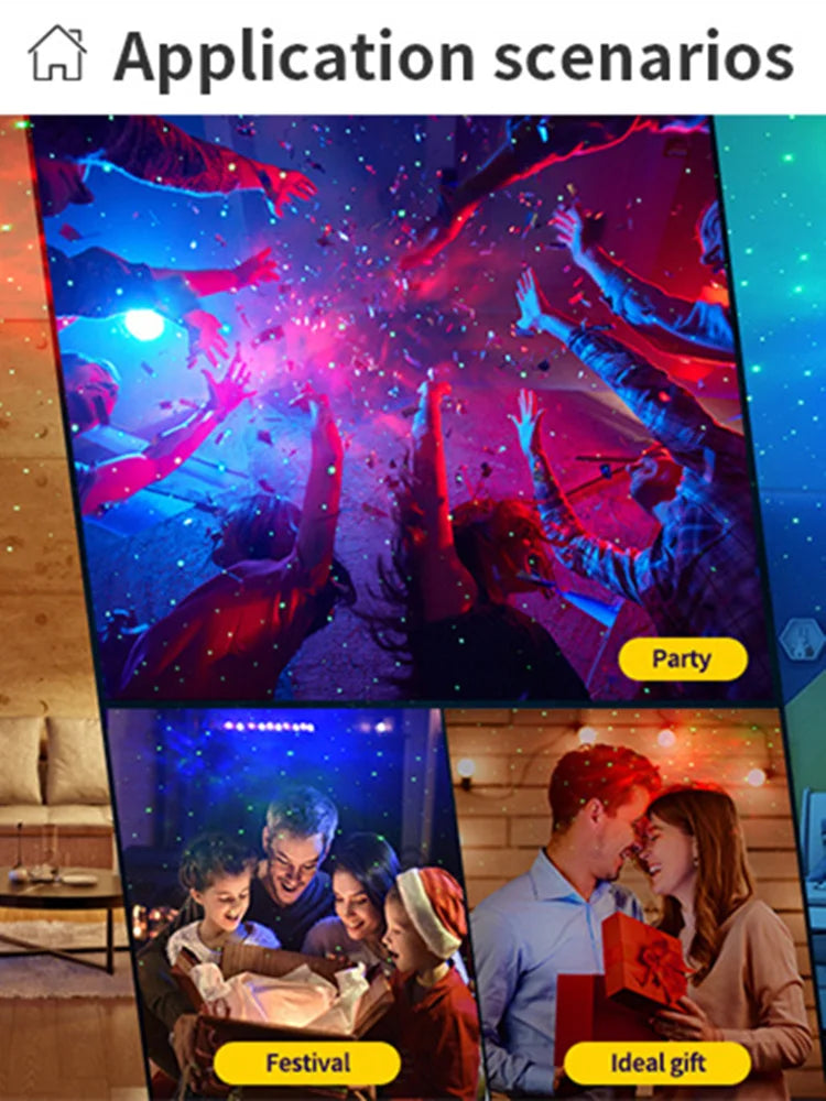 Galaxy Projector Night Light – RGB Dimmable UFO Star Lamp