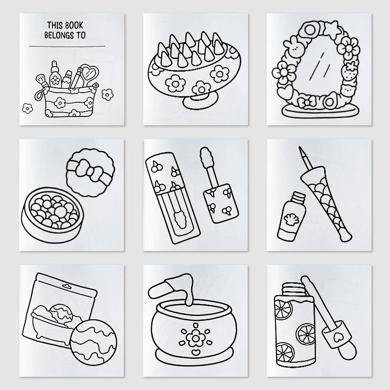 Bview Art Cosmetics Themed Adult Teen Coloring Books Stress Relief