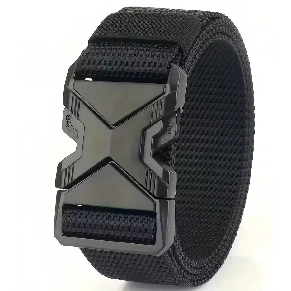 1pc Men's Tactical Sports Belt, Adjustable Quick Release Buckle Multipurpose Outdoor Training Mountaineering Belt For Ideal Gift Peaceful Pleasures Health and Wellness Black 125cm