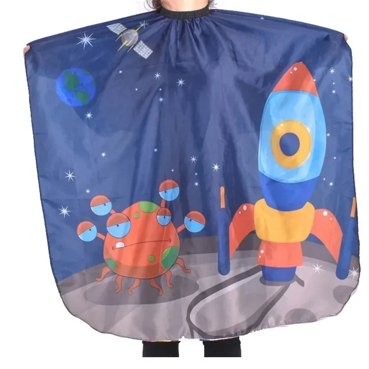 Kids Hair Cutting Cape Gown Hairdresser Barber Apron Hairdressing Children Girls Boys Hair Cut Cloak Umbrella Protecter Peaceful Pleasures Health and Wellness D