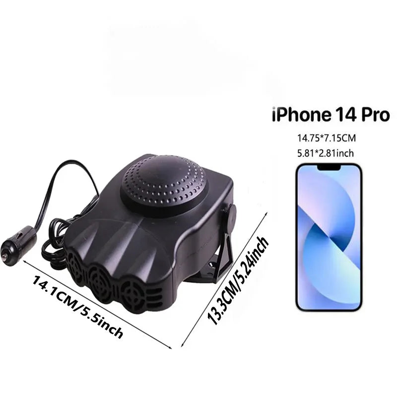 Car rapid heating fan heater 12vABS plastic fan heating machine portable heating air conditioner multi-functional installation Peaceful Pleasures Health and Wellness