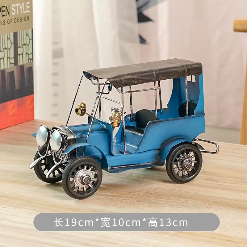 Mini Iron Pedal Small Motorcycle Model Handmade Ornaments Creative Small Moto Statue Miniatures Art Crafts Decoration Kids Gift Peaceful Pleasures Health and Wellness Blue 1