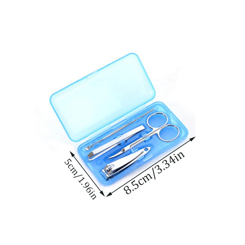 4Pcs Portable Nail Clipper Set, Stainless Steel Manicure Kit with Case, Travel Nail Grooming Tools for Home & Travel Peaceful Pleasures Health and Wellness