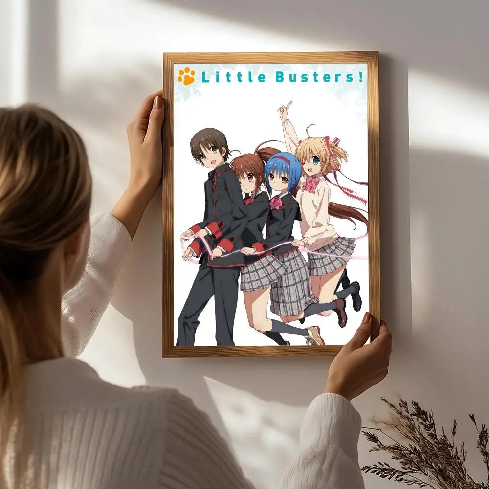 Anime L-Little Busters! Poster HD Self Adhesive Waterproof Wall Art Ideal for Home Office Dorm Bedroom Great Gift Peaceful Pleasures Health and Wellness White1 21X30cmNoframe