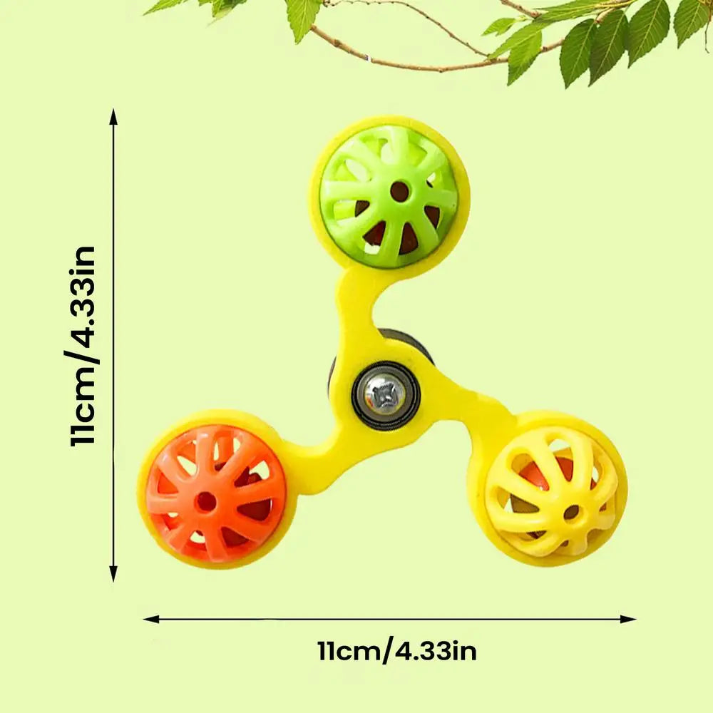 Rotating Windmill Parrot Toy with Bells – Bird Cage Enrichment