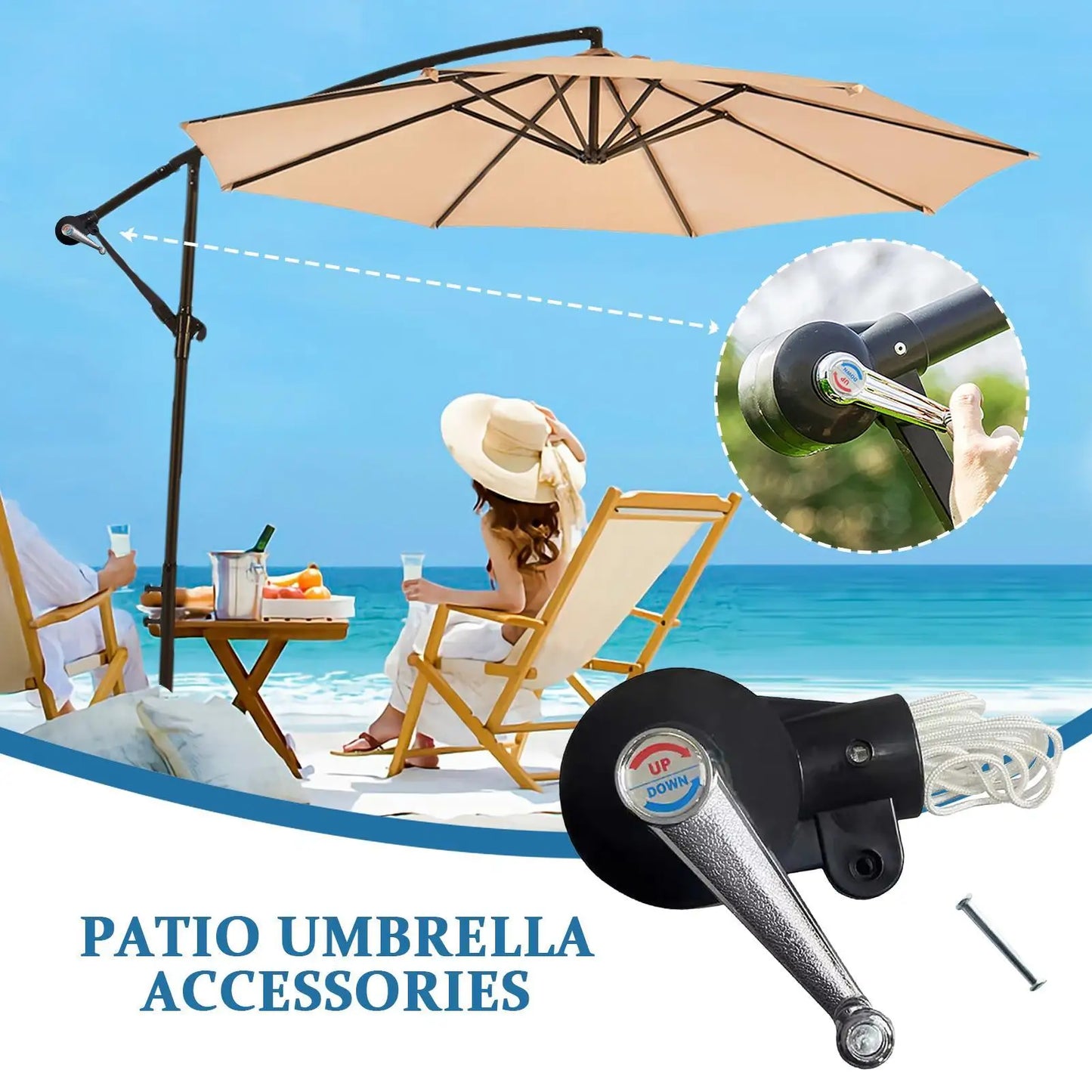 Patio Umbrella Crank Handle Replacement | Anti-Slip & UV-Resistant