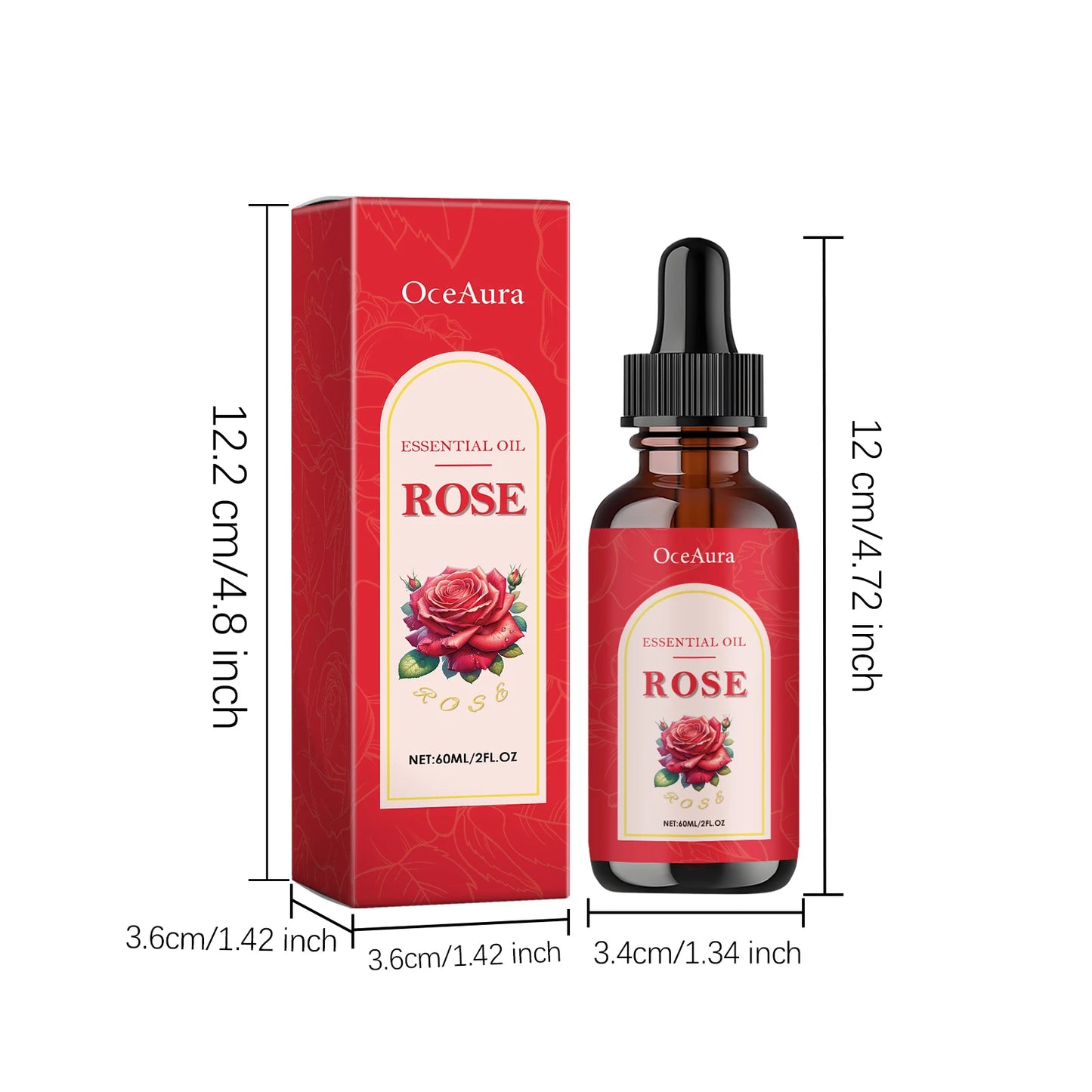Rose & Vitamin C Body Oil – Deep Moisturizing Skin Softener Peaceful Pleasures Health and Wellness 1Pcs 60ml Boxed