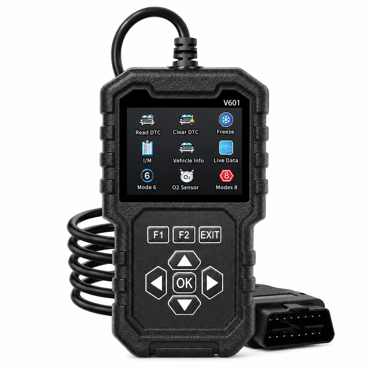 V601 OBD2 Scanner – Color Screen, Live Data & Engine Code Reader Peaceful Pleasures Health and Wellness black