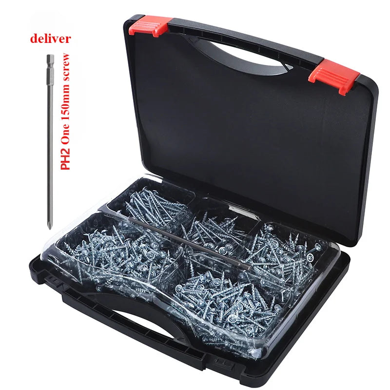 coarse teeth Carpentry Bevel Hole Screws ST4-25 32 38 50 63mm Cross Screw Slotting Half-teeth Self-tapping Screws Wooden Boards Peaceful Pleasures Health and Wellness 552 pieces set